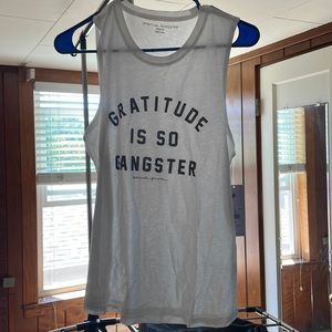 NWT Spiritual Gangster White muscle tank size medium ‘gratitude is gangster’
